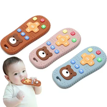 1Pc Animal Silicone Baby Teething Žaisliniai dantukai kūdikiams 6-12 mėnesių nuotolinio valdymo pulto forma Dantis žaislas Berniukai Mergaitės Kūdikių kramtymo žaislas