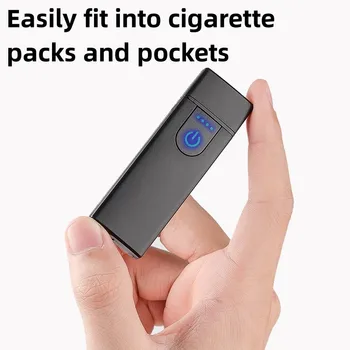 2023 Naujas jutiklinis USB žiebtuvėlis Įkraunamas žiebtuvėlis Vėjui atsparus elektroninis cigarečių žiebtuvėlis Dūmų priedai