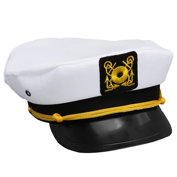 2023 Naujas vintažinis baltas reguliuojamas kapitonas Jūreiviai Karinio jūrų laivyno kapitonas Valčių karinė kepurė Suaugusiųjų vakarėlis Puošni suknelė Unisex