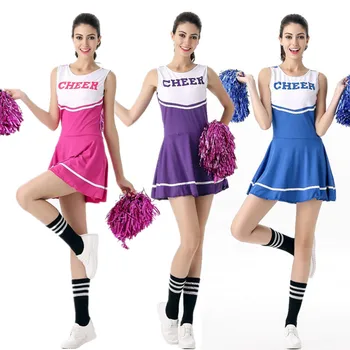 6 Spalvotas vidurinės mokyklos mergaitės Glee kostiumas cheerleader seksuali puošni suknelė Merginos Cheerleader uniforma Mokyklos mergaitės kostiumas