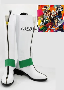 Ansamblio žvaigždės Ryuseital UNIT SONG 3RD Takamine Midori Green Shoes Cosplay Ilgi batai Pagaminti pagal užsakymą