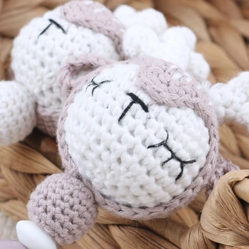 Anti-lost Teether Clip Crochet Deer Pacifier Clip Toy Newborn Dušo dovana