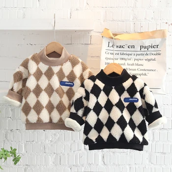 Baby girl plus aksominiai drabužiai megztinio viršus vaikiški drabužiai mažyliai žiemos laisvalaikio šilta striukė ilgomis rankovėmis
