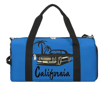 California Summer Car Sports Bags City America Swimming Gym Bag Large Graphic Handbags Men Design Waterproof Fitness Bag