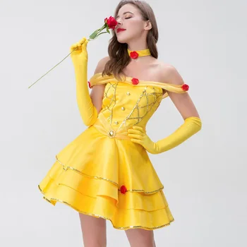 Cosplay Adult Belle Princess kostiuminiai sceniniai drabužiai