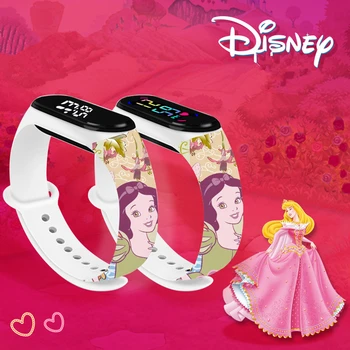 Disney Snow White vaikiški laikrodžiai anime Belle princess LED lietimui atsparus elektroninis laikrodis vaikams Šventinė dovana