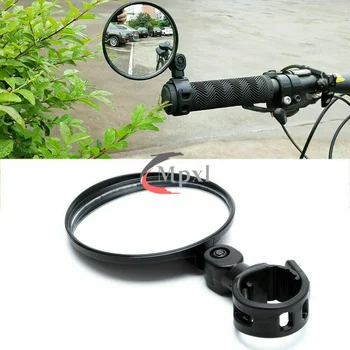 Galinio vaizdo veidrodėlis dviračio motociklo vairo laikikliui 360 sukimosi reguliuojamas dviračio važiavimas apvaliu elipsės veidrodžiu