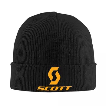 Geriausias oranžinis SCOTTS dviračio logotipas Megzta skrybėlė Moterų vyrų kaukolės Pupelės Rudens žieminė kepurė Akrilo nėrimo kepurė
