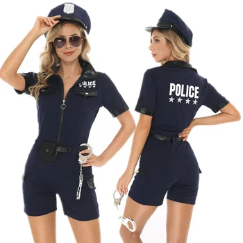 Helovino kostiumai Suaugusiųjų policija Purvinas policininkas Kostiumas Policininkas Išgalvoti Cosplay drabužiai moterims
