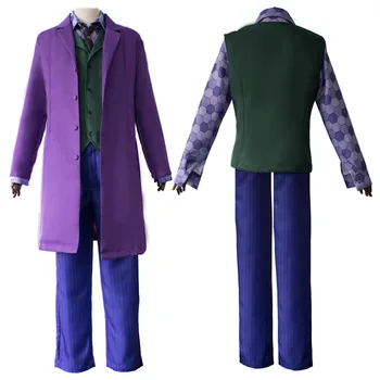 Joker Cosplay kostiumas Džokerio palto liemenė suaugusiems vyrams Helovino karnavalo apranga Visas komplektas