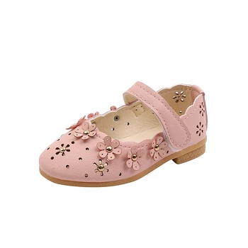 Kid Girl batai, odinis gėlių kabliukas ir kilpų tvirtinimo detalės Iškirpti vasaros laisvalaikio gatvės vaikų batai