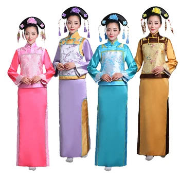 Kinų liaudies šokių kostiumas Senovės pasakų suknelė Čingų dinastijos princesės drabužiai Filmas TV atlikėjo drabužiai