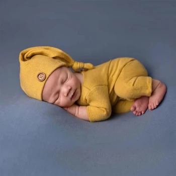 Kūdikių fotostudijos rekvizitai Kombinezono skrybėlė Nuotrauka Kostiumas Dušas Dovanų foto kostiumas 2VNT