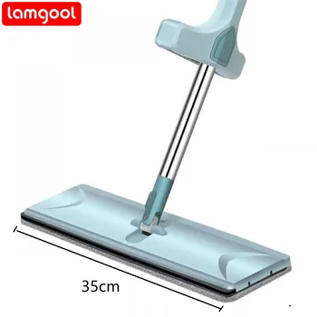 Lamgool Free Hand Wash Mop, vienas švarus ir sutirštintas vandenį sugeriantis buitinis besisukantis plokščias šluostės, sausas šlapios paskirties valymo įrankis