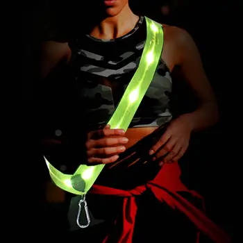 LED naktinio bėgimo saugos įranga Švytinti USB įkraunama LED lemputė Bėgimo diržas vaikštynėms Vyrai Moterys Saugumas lauke