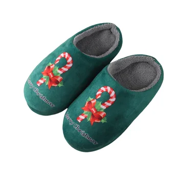 Linksmų Kalėdų žiemos patalpų namų ūkio šiluma Plokščiadugniai medvilniniai batai Neslidūs Casaul batai Minkšti moteriški batai Šlepetės Moterys