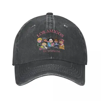Mafalda And Friends Beisbolo kepuraitės Casual Distressed Cotton Argentinos animacinių filmų galvos apdangalai vyrams Moterys Lauko golfo kepurės Kepurės
