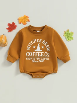 Mieli moliūgų pleistrų džemperiai kūdikiams ir mažiems vaikams - jaukūs Helovino džemperiai ilgomis rankovėmis su žavingais atspaudais