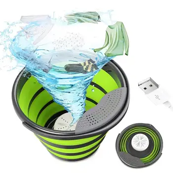 Mini sulankstoma skalbimo mašina 10L Ultragarsinis ir turbinos valymas maža nešiojama skalbimo mašina 24w efektyvus valymo įrankis USB