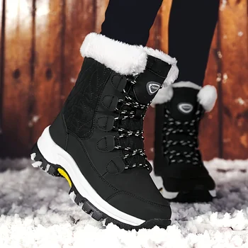 Moteriški žieminiai sniego batai išlaiko jūsų kojas šiltas ir jaukus pliušiniuose vidutinio blauzdos batuose