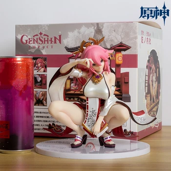 Nauja 18 cm anime Genshin Impact Yae Miko figūrėlė Hentai Pvc veiksmo figūrėlė Seksualios skulptūros modelis Lėlių kolekcija Ornamentas Vaikams Dovana