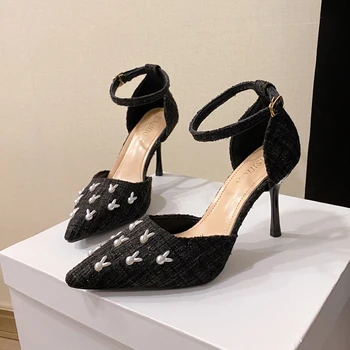 Nauji moteriški batai Fashion Stiletto Moterų vakarėlio sandalai Smaili sagtis Viengubas batas moterims Sekli burna Aukštakulniai bateliai