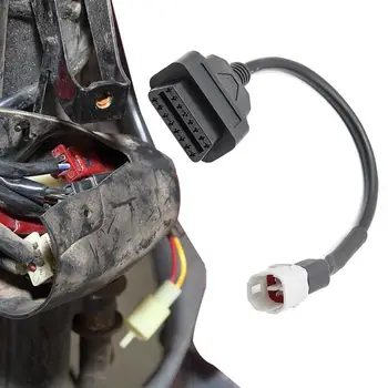 OBD2 jungtis Universalus adapteris motociklui 4 kaištis Kištukinis kabelis Motociklo posūkio signalai Vielos adapterio jungtys Priedai