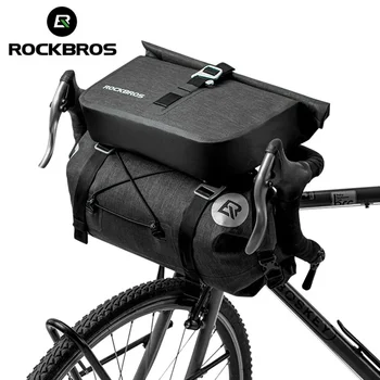 ROCKBROS dviračių krepšys Didelės talpos vandeniui atsparus priekinis vamzdis Dviračių MTB vairo rėmo bagažinė Pannier dviračių priedai