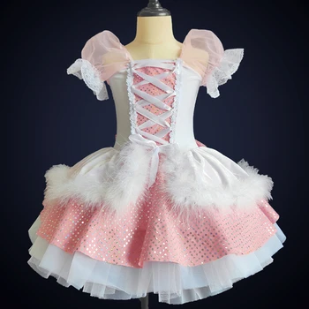 Rožinis profesionalus baletas Tutu mergaitėms suaugusiems Vaikų gėlių baleto suknelė mergaitėms Vaikai Leotard moterys Balerinos suknelė