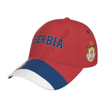 Serbijos šalies vėliava Futbolo kepurės Saulė Beisbolo kepuraitė Kvėpuojanti Reguliuojama vyrų moterų lauko žvejybos kepurė