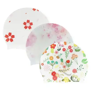 Silikoninės plaukimo kepuraitės suaugusiems vyrams Moterys Plaukimo kepurės Kinų stiliaus gėlių animacinis filmas Spausdinti vandeniui atsparių plaukimo kepurių įranga