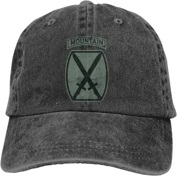 US Army Retro 10th Mountain Division Beisbolo kepurė Trucker Cap Cowboy Hat Reguliuojama skrybėlė vyrams moterims Unisex