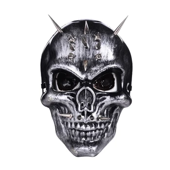 Visas veidas Kaukolės kaukė Gotikinis baikeris Punk Vyriškas Cosplay kostiumas Ilgi molio smaigaliai Kaukė Steampunk Helovino kaukės